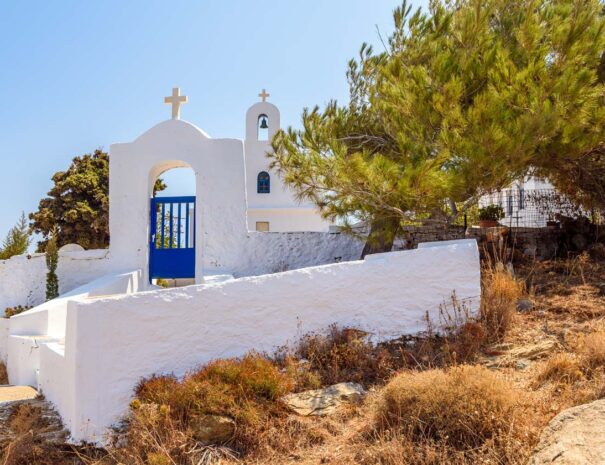 Small church near the Taxiarches Monastery in Serifos. Cyclades,